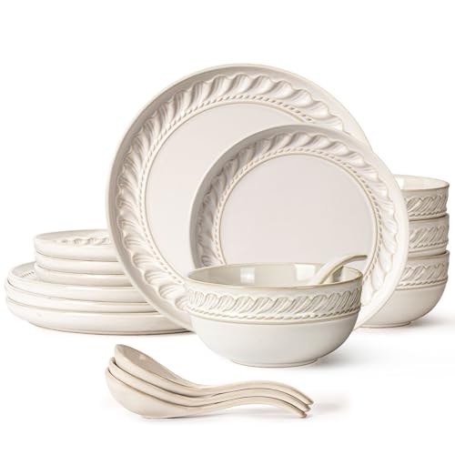 Plates And Bowls Sets (Willow Leaf (16 Pieces) (White))