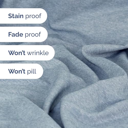 Flex Top Split Head King 4 Piece Sheet Set (39 - Heathered Blue / Split Head/Flex Top)