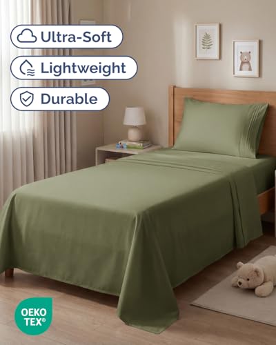 Twin Size 3 Piece Sheet Set (15 - Sage Green / Twin)