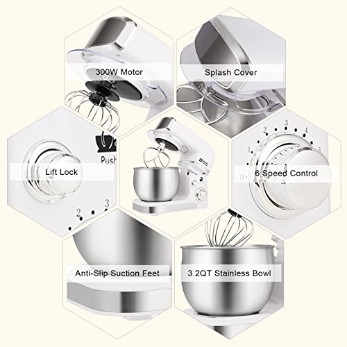Stand Mixer 3.2Qt Mini Electric Food Mixer