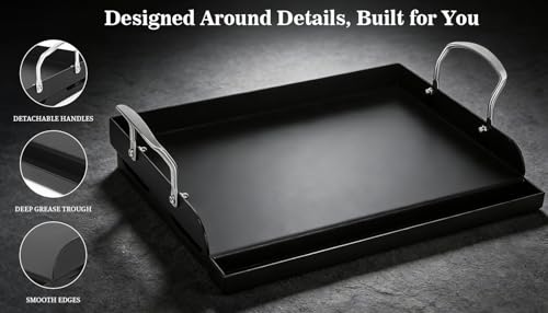 17" x 13" Cast Iron Grill Griddle Kit (17.1" x 13.1" x 2.5")
