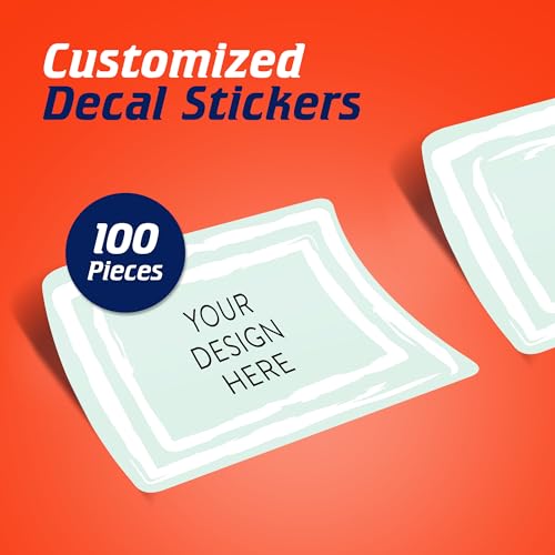 100 Custom Vinyl Stickers (Mint / 6x4)