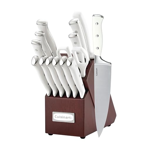 15 Piece Knife Set with Block (Cherry/White)