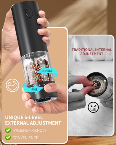 Rechargeable Electric Pepper Grinder (Black)
