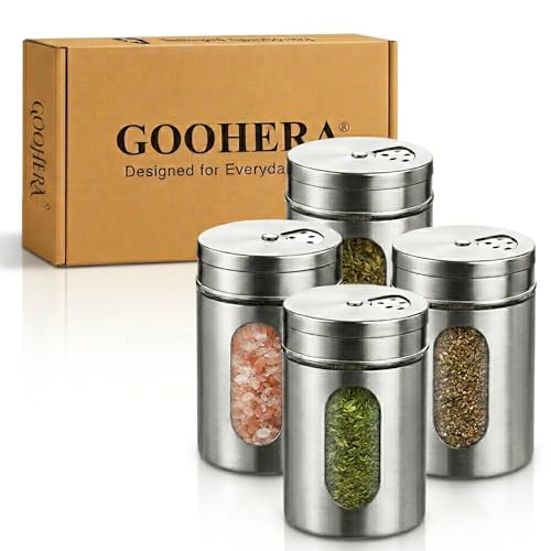 4 Piece Salt and Pepper Shakers Set (Silver)