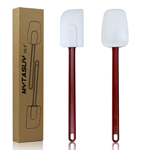 16.5 INCH Silicone Spatulas Heat Resistant Heavy Duty Rubber Spatulas Commercial Spatulas Set for Kitchen Use Silicone Cooking Utensils Sets of 2 (16.5 inch)
