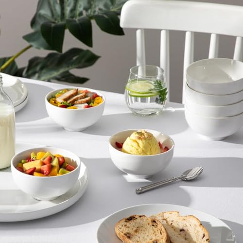 10 Oz Small Ceramic Bowls Set of 8 (White / 10OZ (8PCS ))