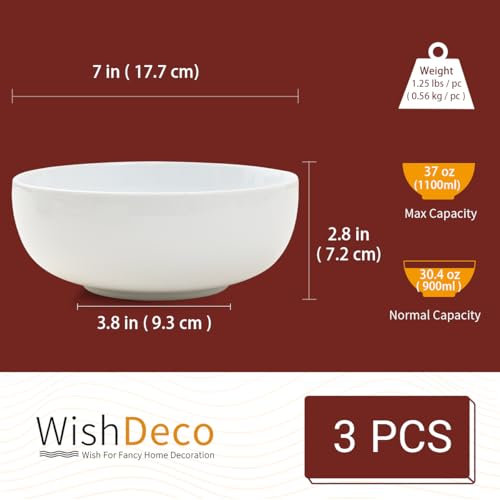 Large Soup Bowls Set of 3 (37 oz)