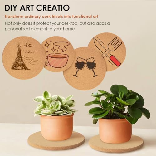6 Pack Extra Large Cork Trivet (07-9.5 Inch 6pcs Round)
