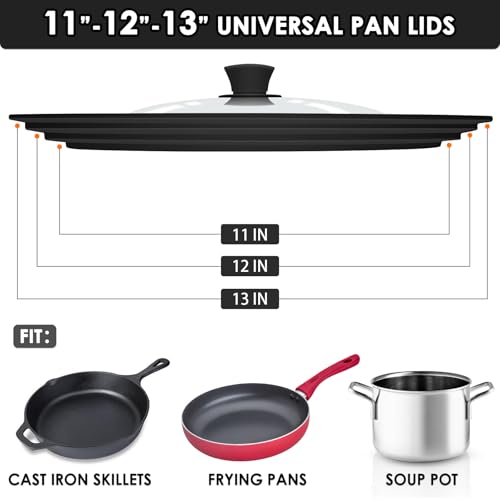 Universal Pan Lids (Black / 11''-12''-13'')