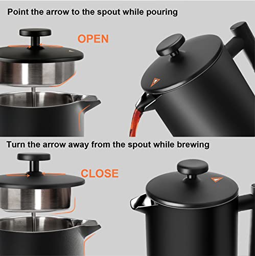 French Press Coffee Maker (Black / 34 oz)