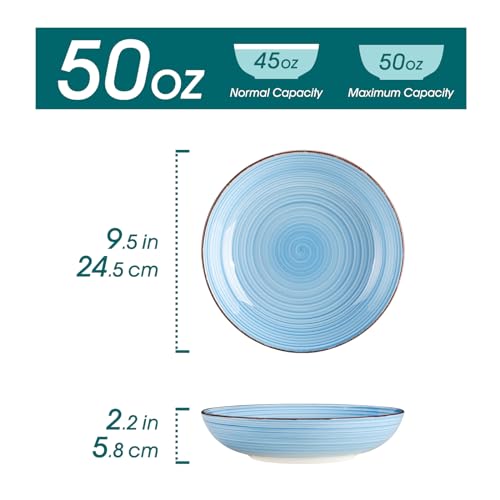 Bonita Pasta Bowls Set of 6 (Cool Color / 50 Oz)