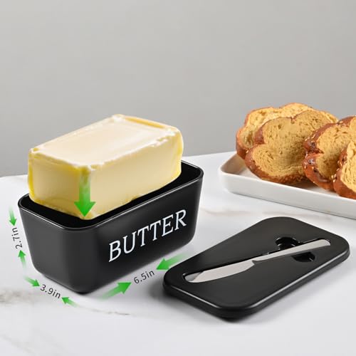 Large Plastic Butter Dish With Lid And Knife