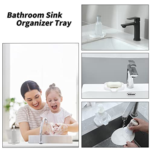 Silicone Soap Dish with Drain Spout (White / S(4.9"×3.2"))