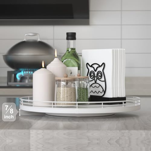 13 Inch Oak Decorative Tray for Coffee Table and Vanity (White / 13)