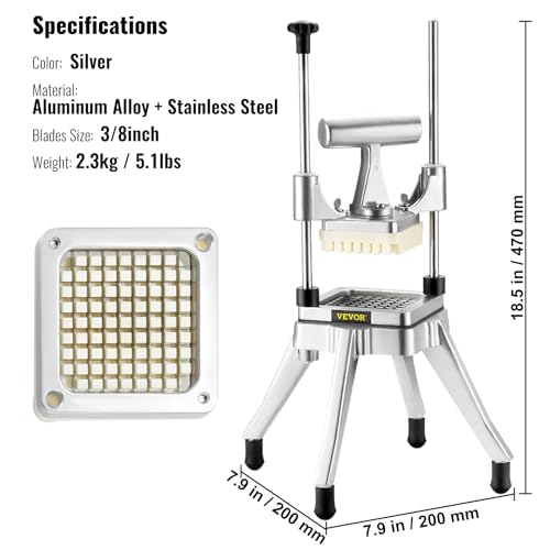 Commercial Vegetable Fruit Chopper 3 (Push style 3/8″)