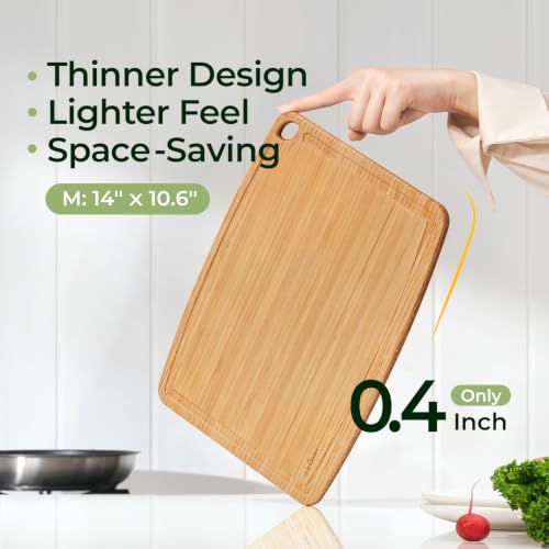Dishwasher Safe Bamboo Cutting Board (14"L x 10.6"W)