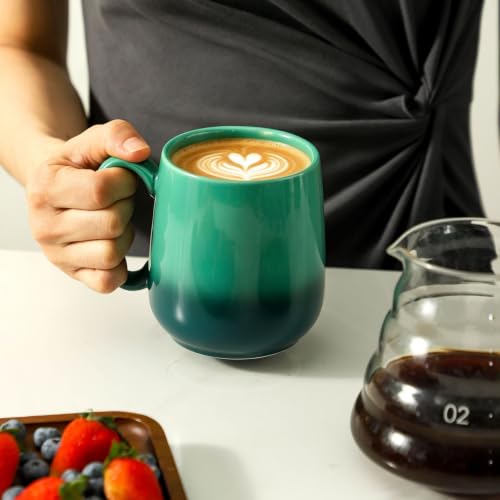 15oz Ceramic Mug Set of 4 (GradationGreen / Set of 4)
