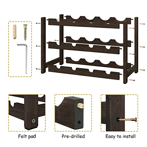 Bamboo Wine Rack Storage (3-tier-Mocha)