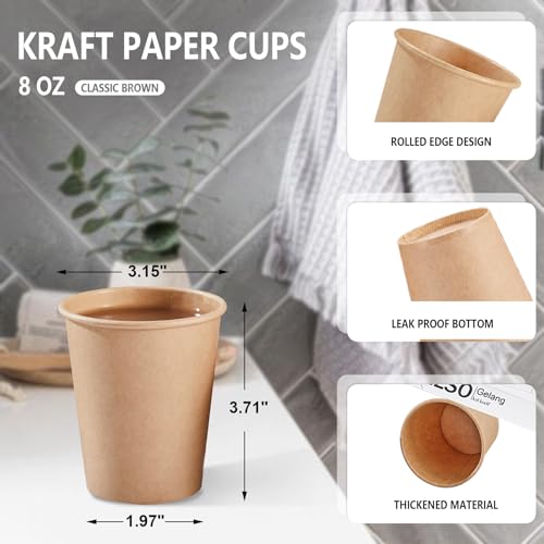400 Pack 8 oz Kraft Paper Cups (8oz-400pack)