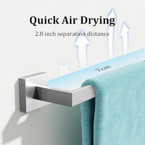 28 Inch Towel Bar for Bathroom Wall Mounted (Single 28 Inch(Assemble) / Brushed Nickel)