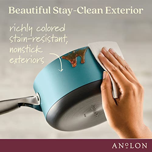 Achieve Hard Anodized Nonstick Sauce Pan with Lid (Sauce Pan (2 Quart) / Teal)