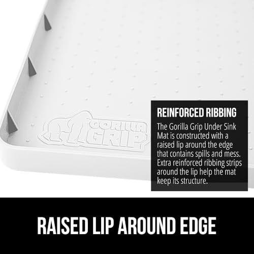 Waterproof Silicone Under Sink Mat (White / 34"w X 22"l)