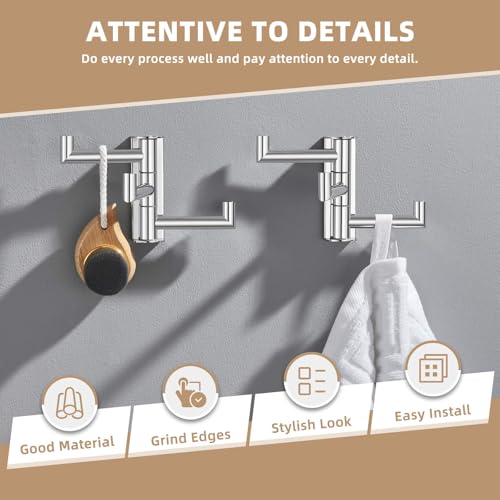 Swivel Towel Hook Polished Chrome (2 Pack / Polished Chrome)