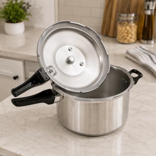 Pressure Canner Release Valve Aluminum Canning Pot Cooker Pot Stove Top Instant Fast Cooking Pot Stewing Locking System (6 Quarts)