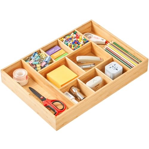 Extra Large Bamboo Desk Drawer Organizer