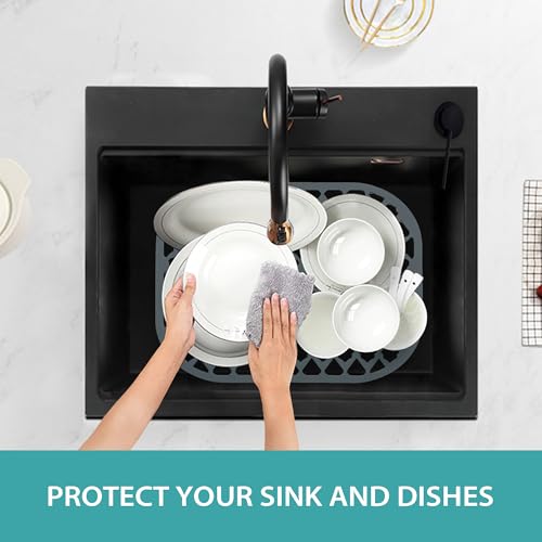 Silicone Kitchen Sink Protectors Mats (Gray (1 Pack))