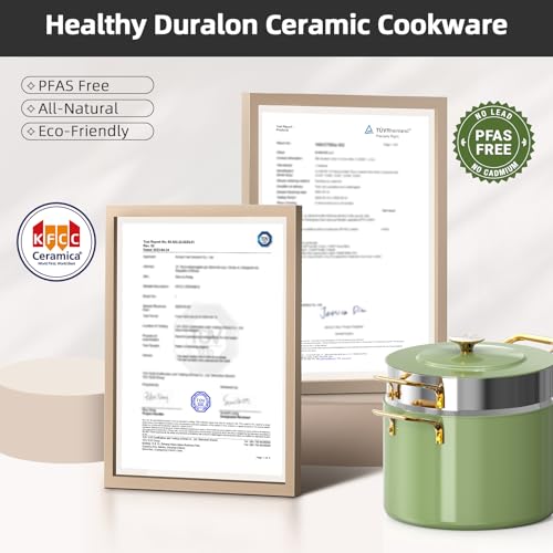 Lux LE 13Pc Ceramic Cookware Set with Elegant Gold Handle (Avocado LE)