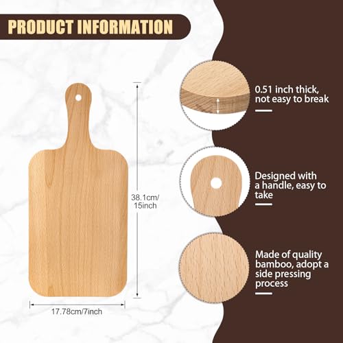 6 Pcs Wood Cutting Boards Bulk (15 x 7 inches)