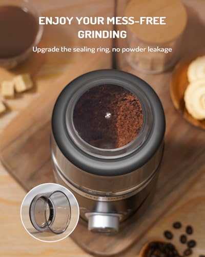 Adjustable Coffee Bean Grinder Electric (Matte Black / 1 Bowl)
