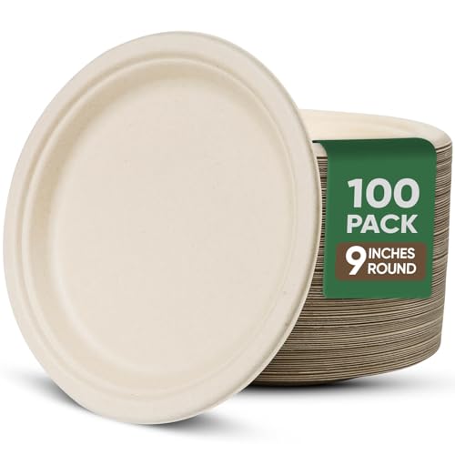 9 inch Paper Plate Heavy Duty Disposable (Brown / 9 IN)