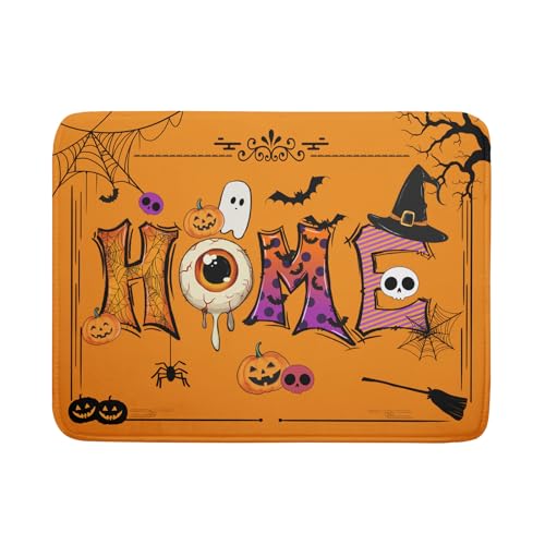 Orange Halloween Dish Drying Mat for Kitchen Counter Home Decor Pad (Funny Home Orange / 24" x 18")