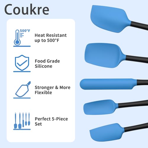 Silicone Spatula Set of 5 (Blue/Black)
