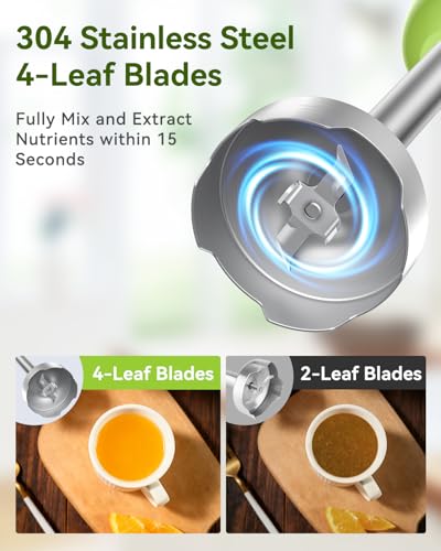 Immersion Blender Handheld 5 in 1 Hand Blender (Olive Green)