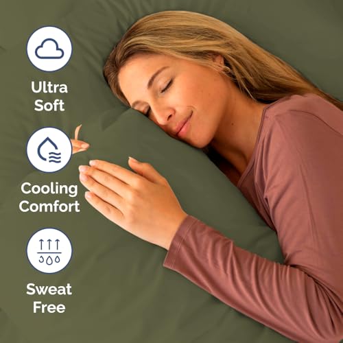 Short Queen Size 4 Piece Bed Sheet Set (15 - Sage Green / Short Queen)