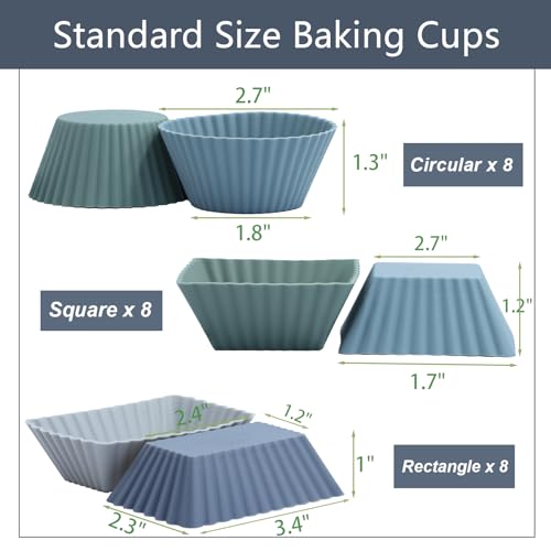 24Pack Silicone Muffin Cups (Grey Series / Regular Size)