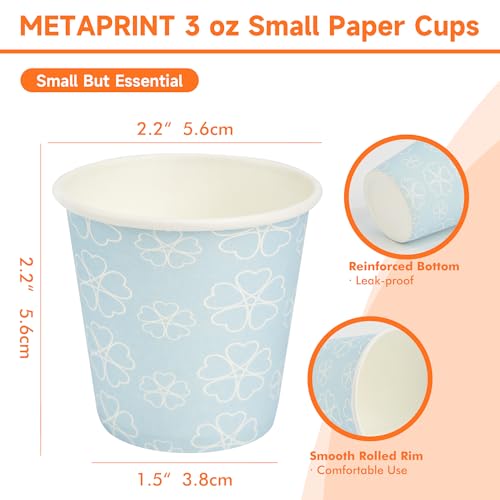 100 Pack 3 oz Bathroom Paper Cups for Mouthwash (Mist blue / 3 oz)