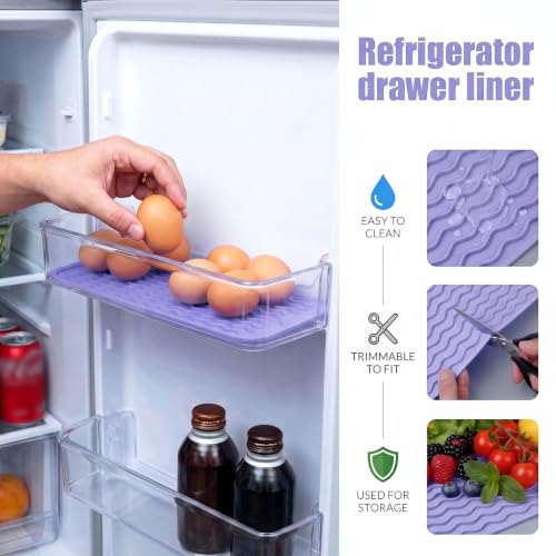 Silicone Dish Drying Mat for Multiple Usage (Light Purple / 17"L x 6"W)
