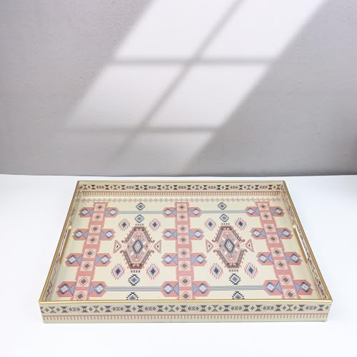 Plastic Serving Tray with Handles for Coffee Table (Multi N)