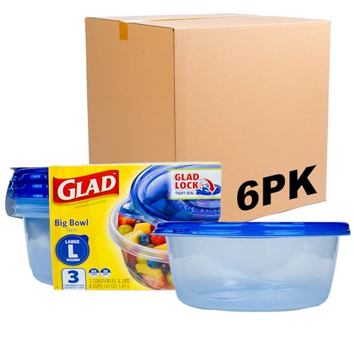 GladWare Big Bowl Food Storage Containers (Round / 48 oz - 18 Count)