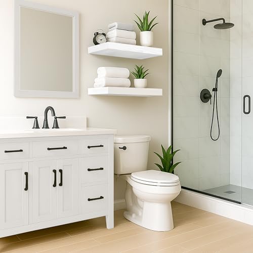 Floating Shelves 2 inch Thick for Wall Set of 2 (White / 24'' x 8''x 2''(set of 2）)
