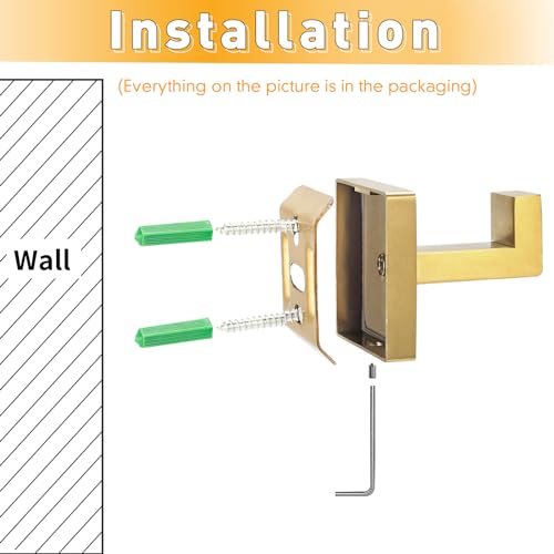 4 Pack Towel Hooks Hand Towel Holder Bathroom Robe Hanger Gold (Square / Gold)
