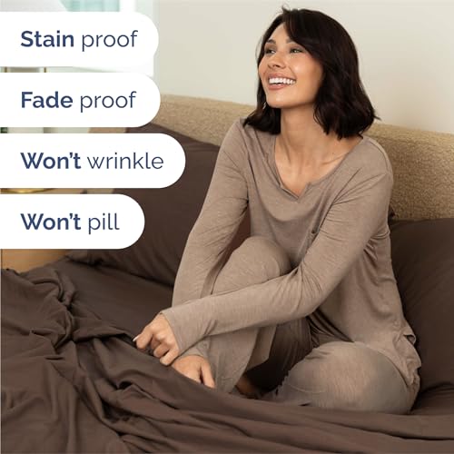 King Size 4 Piece Sheet Set (09 - Brown / King)