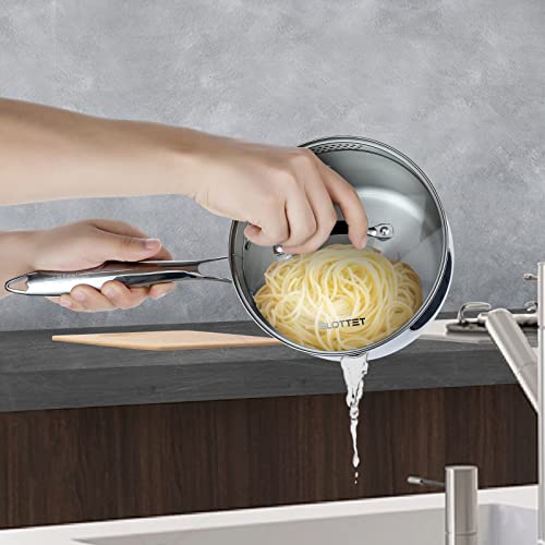 Tri Ply Full Body Stainless Steel Sauce Pan with Steamer
