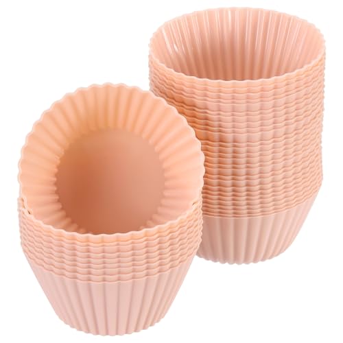 36Pcs Silicone Cupcake Liners (Orange Pink / 2.8")