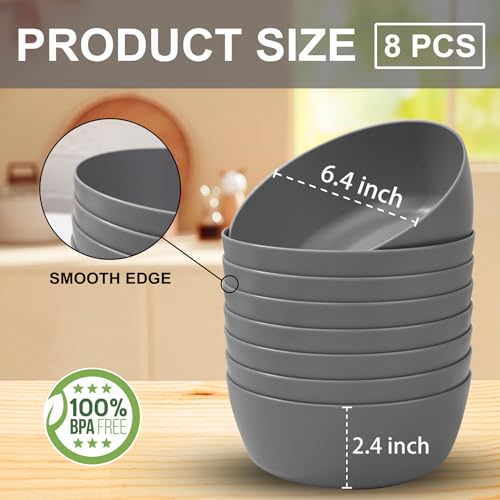 EI 8pcs Wheat Straw Bowls (Dark Grey Wheat Straw Bowls)
